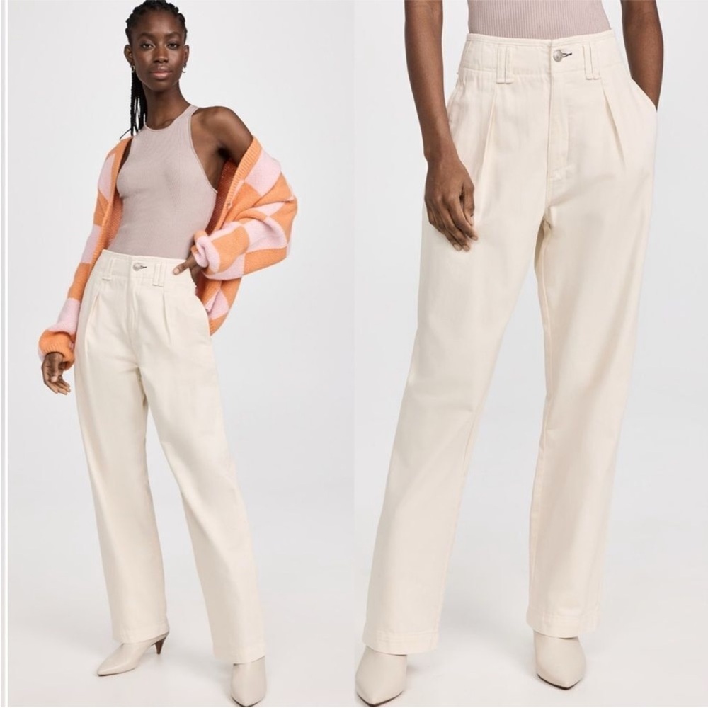 Rag & Bone Cream Wide Leg Trousers 29 Quiet Luxury Minimalist Chic